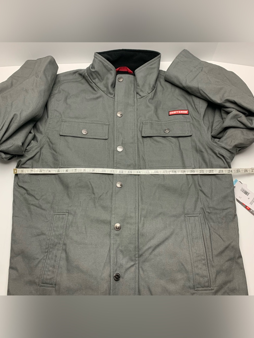 Craftsman Canvas Work Jacket Gray Heavy Duty Fleece Lined Coat Mens Size XL - Picture 7 of 11